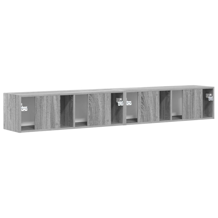 TV vægskab 2 pcs Grå Sonoma 98 x 31 x 29,5 cm Konstrueret træ