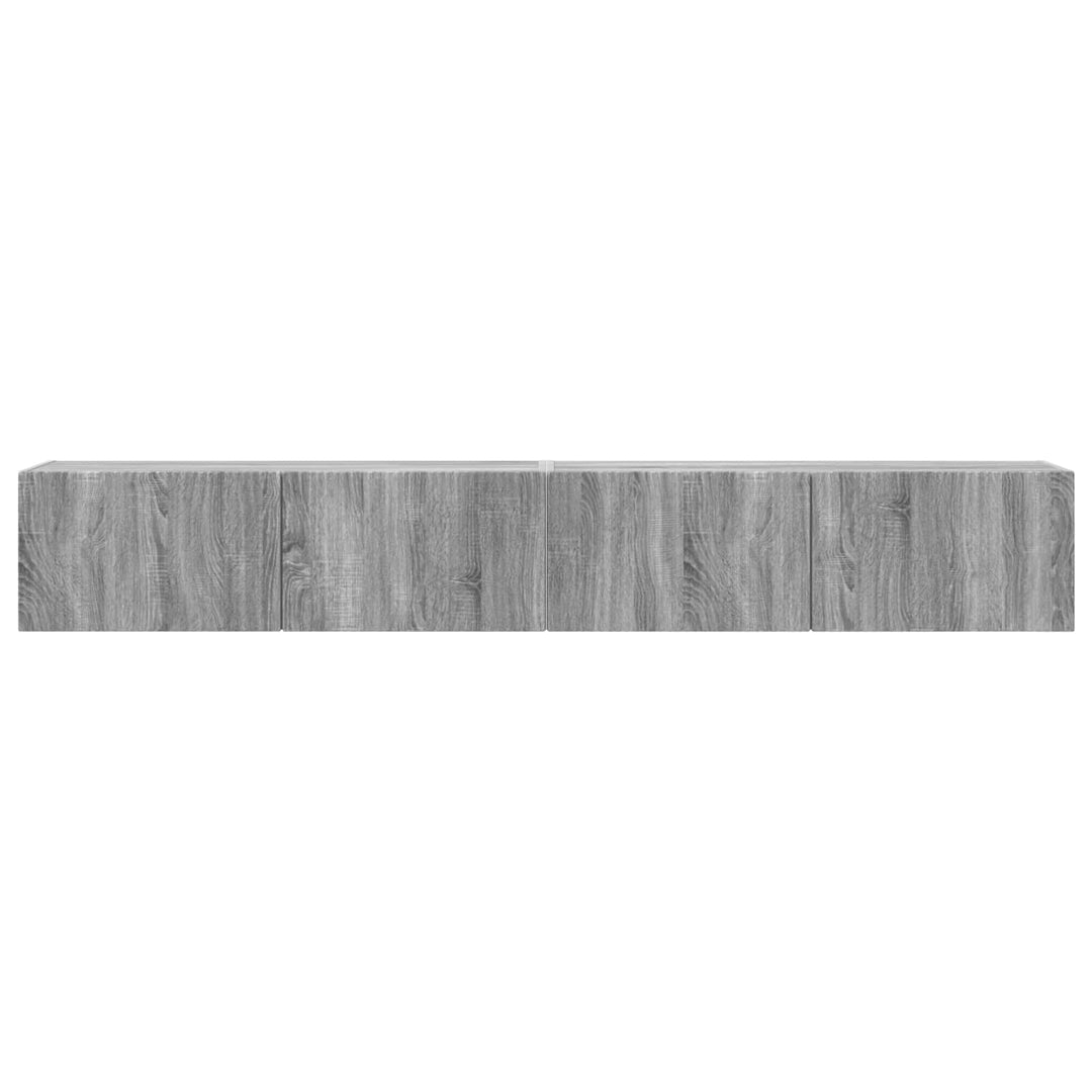 TV vægskab 2 pcs Grå Sonoma 98 x 31 x 29,5 cm Konstrueret træ