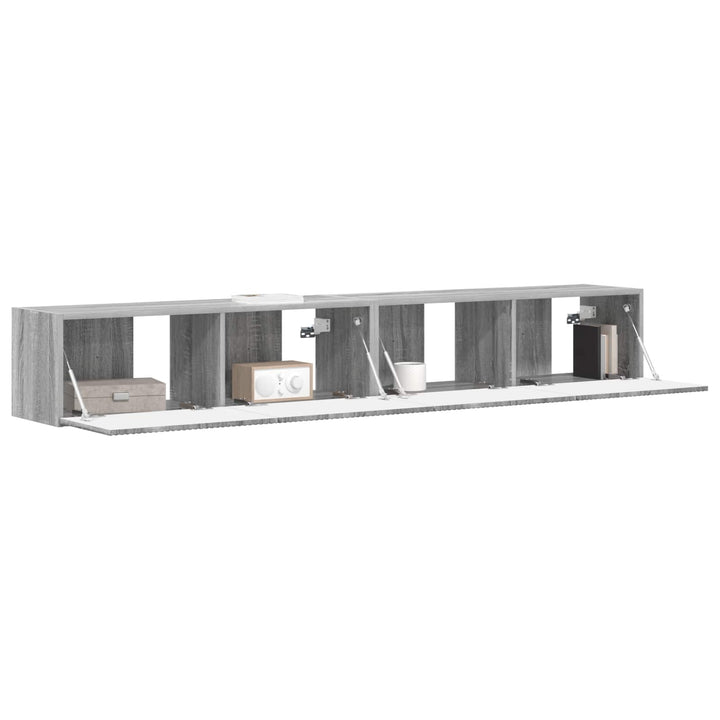TV vægskab 2 pcs Grå Sonoma 98 x 31 x 29,5 cm Konstrueret træ