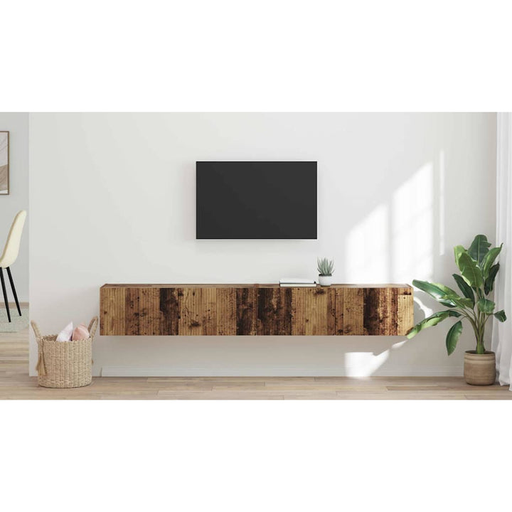 TV vægskab 2 pcs Gammelt træ 98 x 31 x 29,5 cm Konstrueret træ