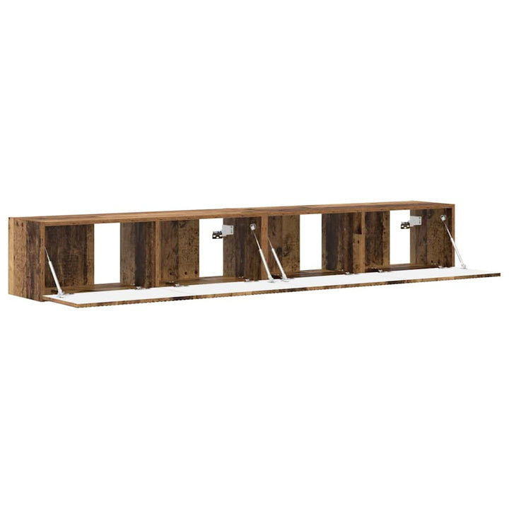 TV vægskab 2 pcs Gammelt træ 98 x 31 x 29,5 cm Konstrueret træ