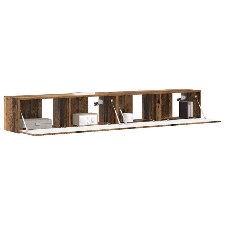 TV vægskab 2 pcs Gammelt træ 98 x 31 x 29,5 cm Konstrueret træ