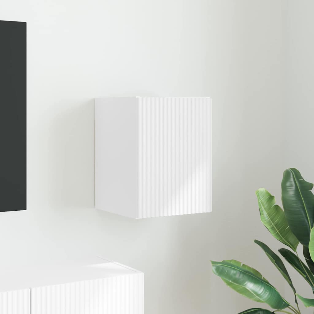 TV vægskab Vægmonteret Hvid 30 x 31 x 40 cm Konstrueret træ