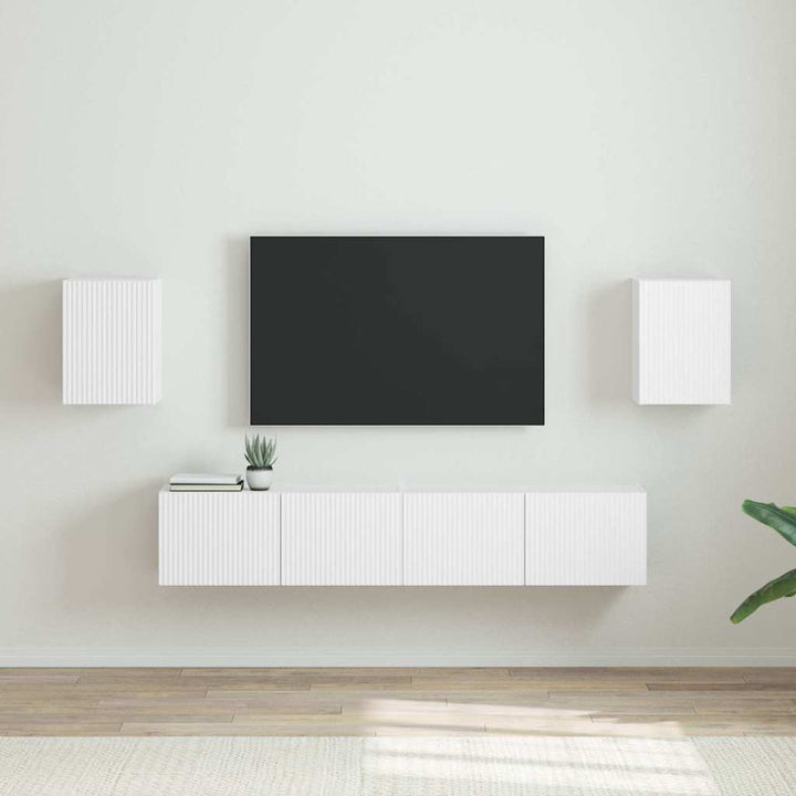 TV vægskab 2 pcs Hvid 30 x 31 x 40 cm Konstrueret træ