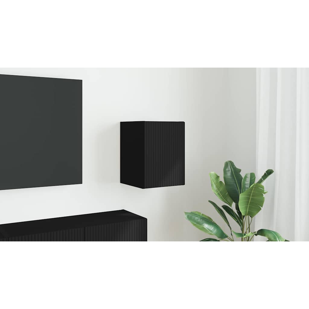 TV vægskab Vægmonteret Sort 30 x 31 x 40 cm Konstrueret træ