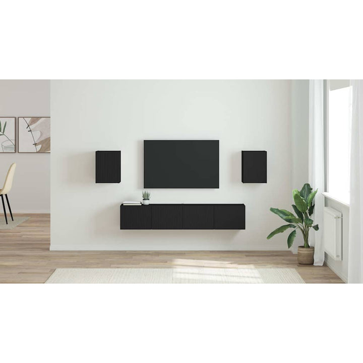 TV vægskab 2 pcs Sort 30 x 31 x 40 cm Konstrueret træ
