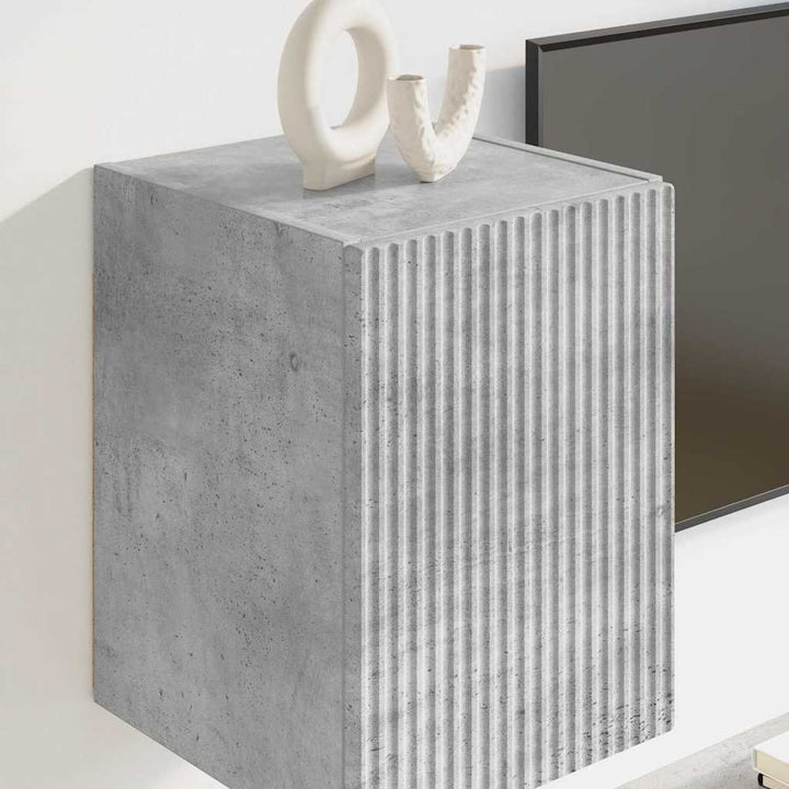 TV vægskab 2 pcs Beton 30 x 31 x 40 cm Konstrueret træ