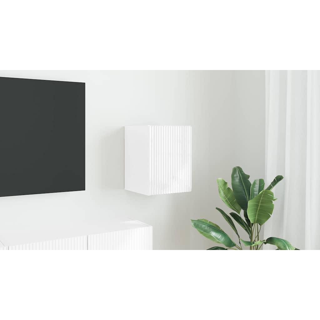 TV vægskab Gloss Hvid 30 x 31 x 40 cm Konstrueret træ