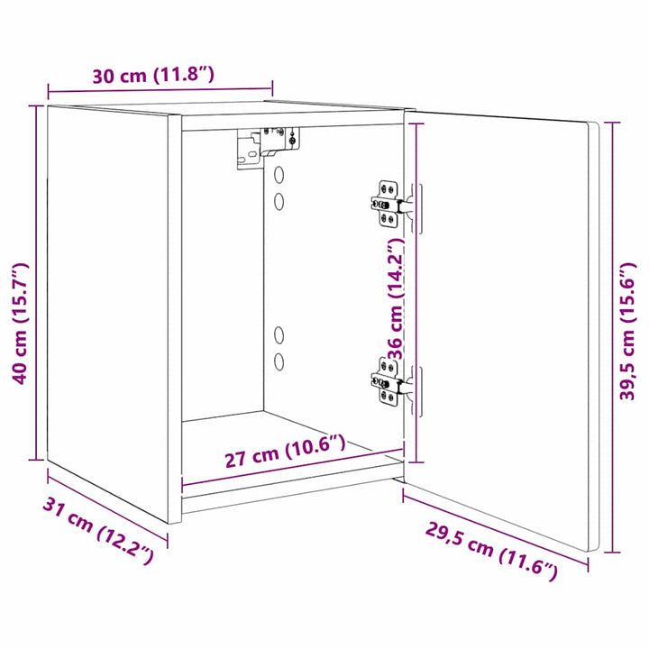 TV vægskab Gloss Hvid 30 x 31 x 40 cm Konstrueret træ