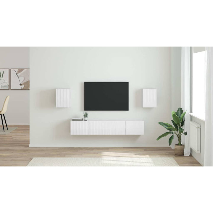 TV vægskab 2 pcs Gloss Hvid 30 x 31 x 40 cm Konstrueret træ