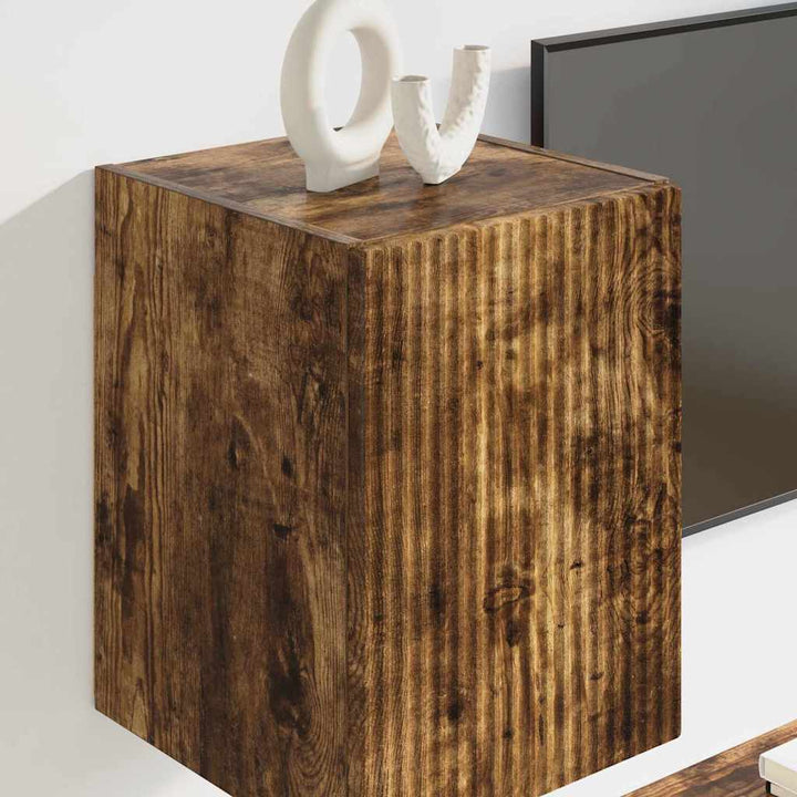 TV vægskab Vægmonteret Røget eg 30 x 31 x 40 cm Konstrueret træ