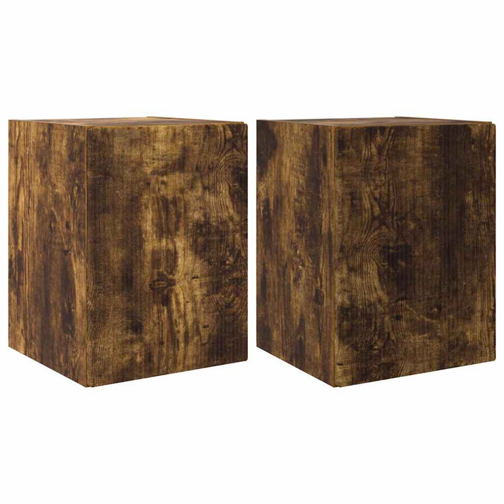 TV vægskab 2 pcs Røget eg 30 x 31 x 40 cm Konstrueret træ