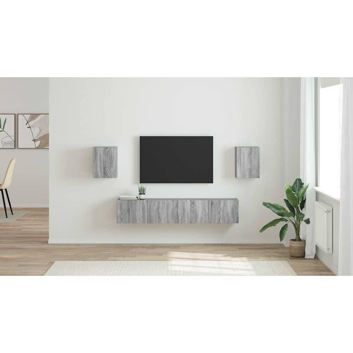 TV vægskab 2 pcs Grå Sonoma 30 x 31 x 40 cm Konstrueret træ