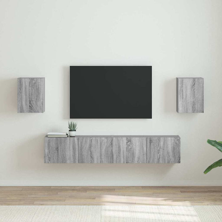 TV vægskab 2 pcs Grå Sonoma 30 x 31 x 40 cm Konstrueret træ