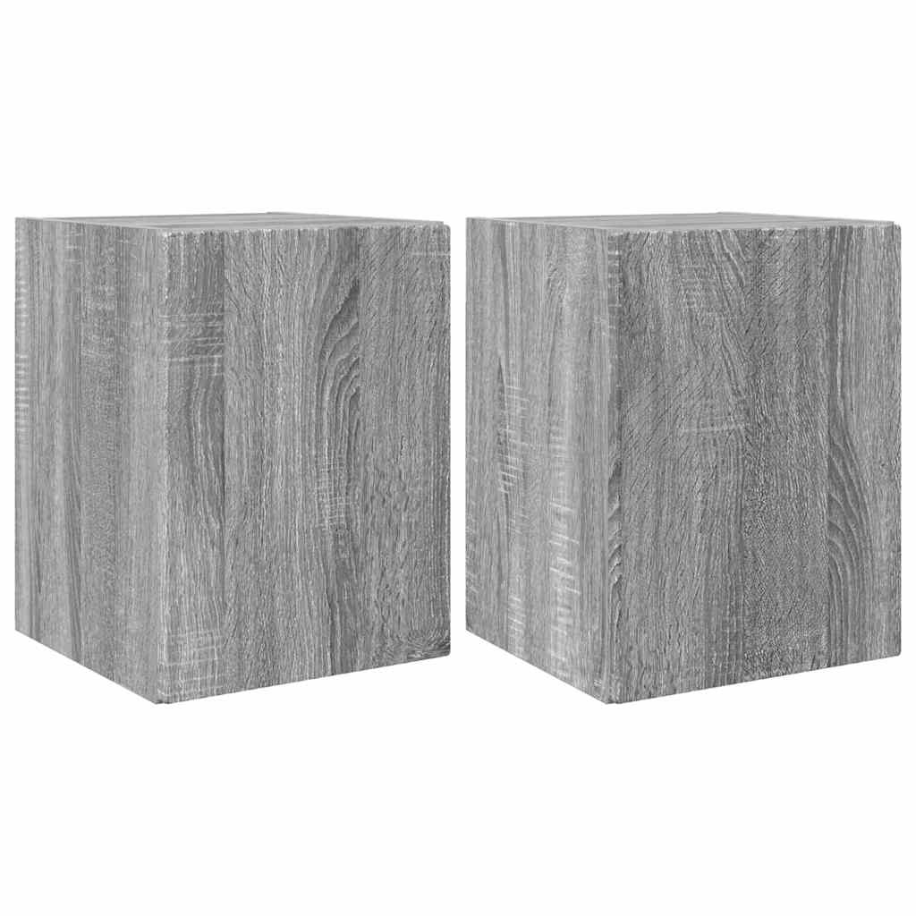 TV vægskab 2 pcs Grå Sonoma 30 x 31 x 40 cm Konstrueret træ