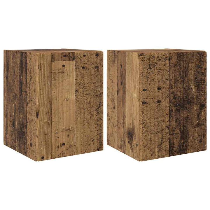 TV vægskab 2 pcs Gammelt træ 30 x 31 x 40 cm Konstrueret træ
