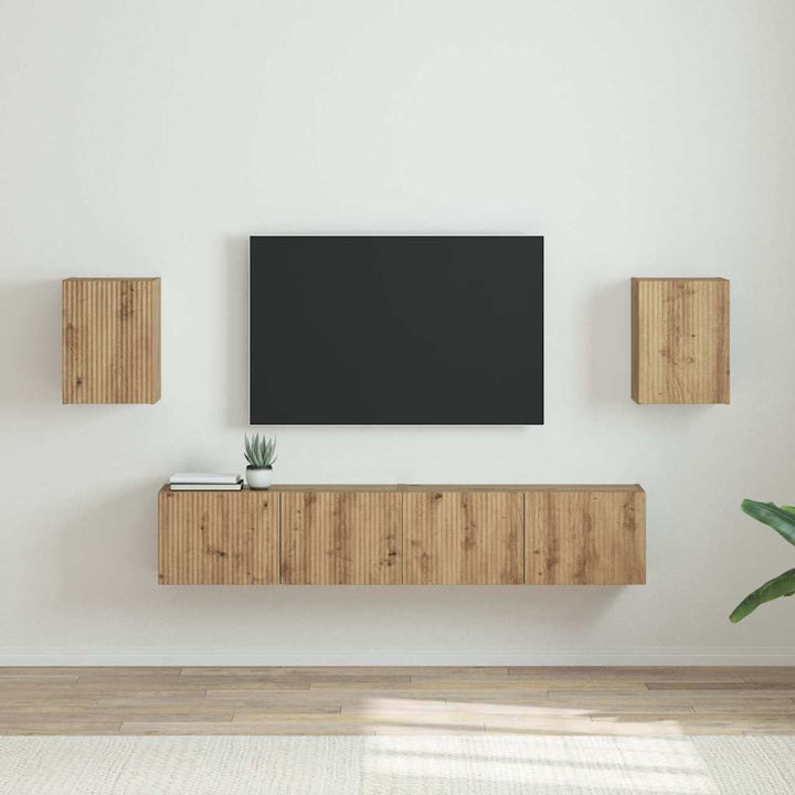 TV vægskab 2 pcs Artisan eg Konstrueret træ