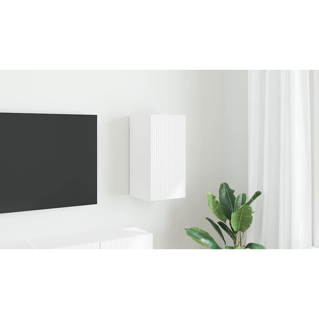 TV vægskab Vægmonteret Hvid 30 x 31 x 60 cm Konstrueret træ