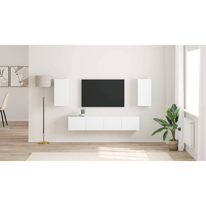 TV vægskab 2 pcs Hvid 30 x 31 x 60 cm Konstrueret træ