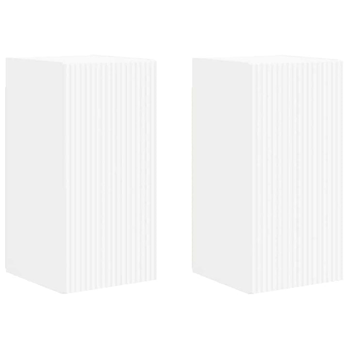 TV vægskab 2 pcs Hvid 30 x 31 x 60 cm Konstrueret træ