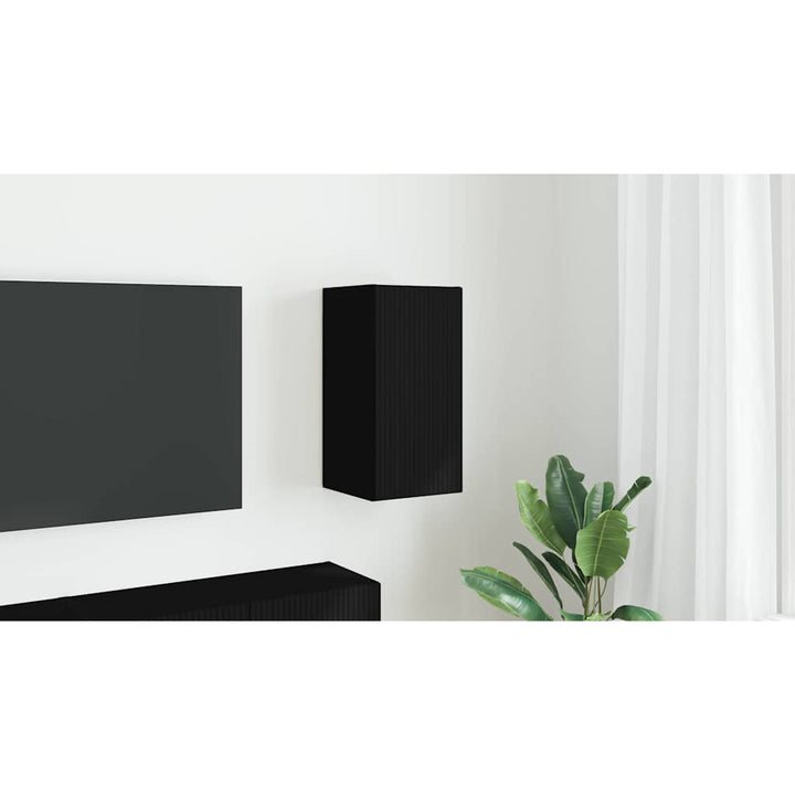 TV vægskab Vægmonteret Sort 30 x 31 x 60 cm Konstrueret træ