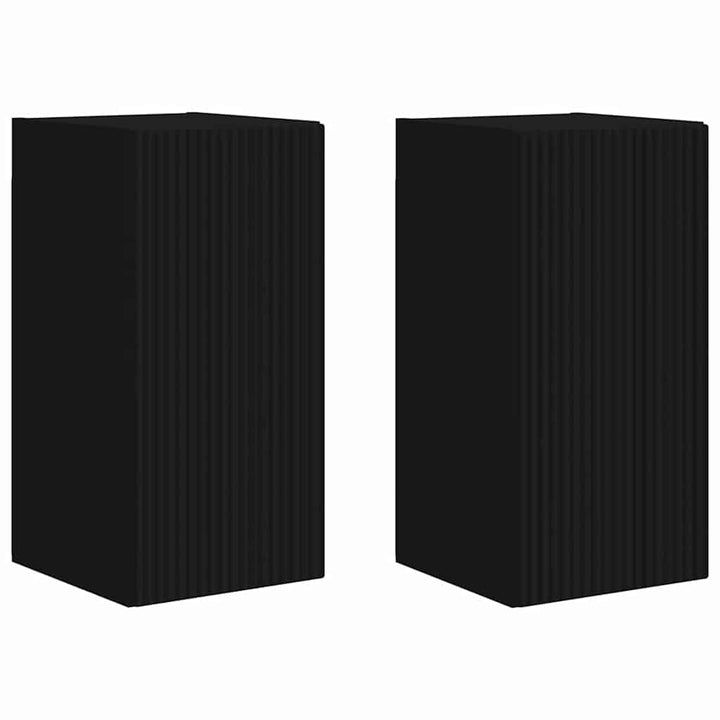 TV vægskab 2 pcs Sort 30 x 31 x 60 cm Konstrueret træ
