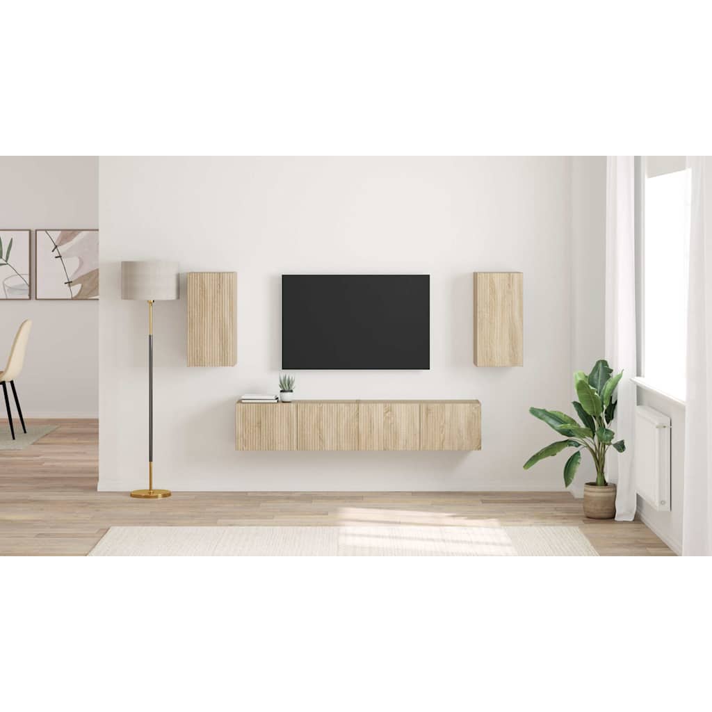 TV vægskab 2 pcs Sonoma 30 x 31 x 60 cm Konstrueret træ