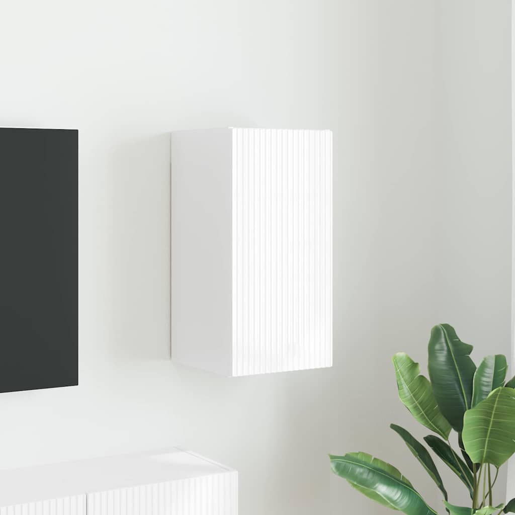 TV vægskab Gloss Hvid 30 x 31 x 60 cm Konstrueret træ