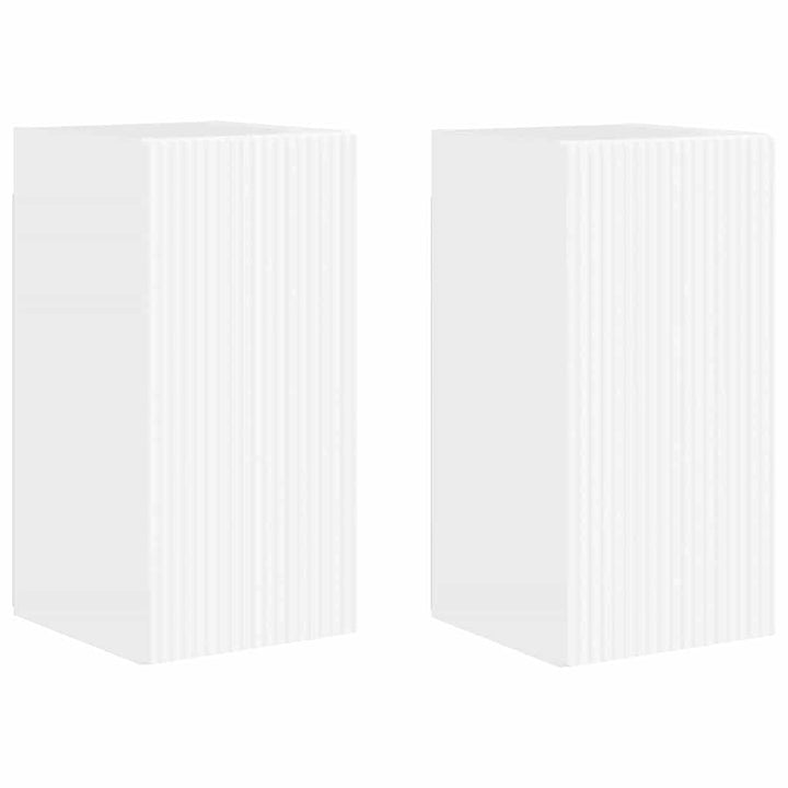 TV vægskab 2 pcs Gloss Hvid 30 x 31 x 60 cm Konstrueret træ