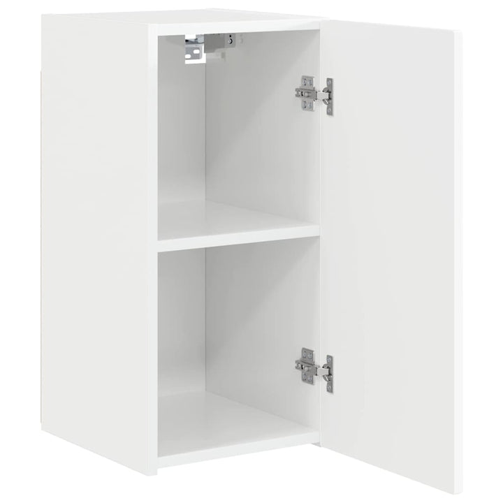 TV vægskab 2 pcs Gloss Hvid 30 x 31 x 60 cm Konstrueret træ