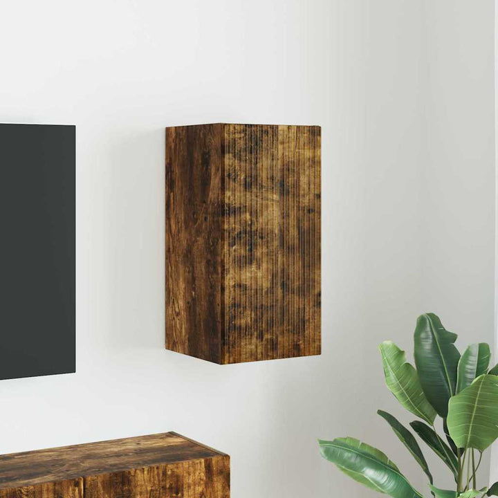 TV vægskab Vægmonteret Røget eg 30 x 31 x 60 cm Konstrueret træ