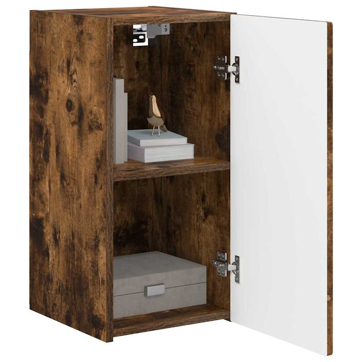 TV vægskab Vægmonteret Røget eg 30 x 31 x 60 cm Konstrueret træ