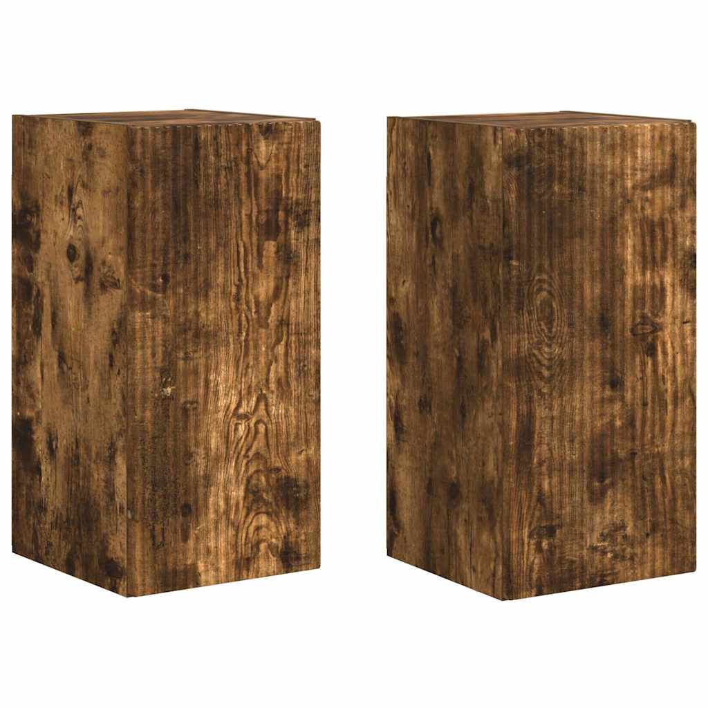 TV vægskab 2 pcs Røget eg 30 x 31 x 60 cm Konstrueret træ