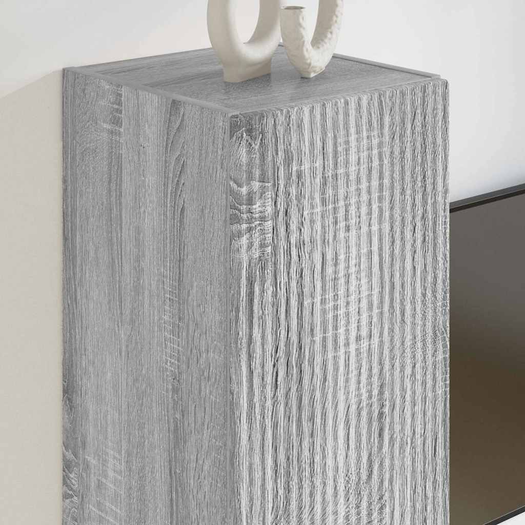 TV vægskab 2 pcs Grå Sonoma 30 x 31 x 60 cm Konstrueret træ