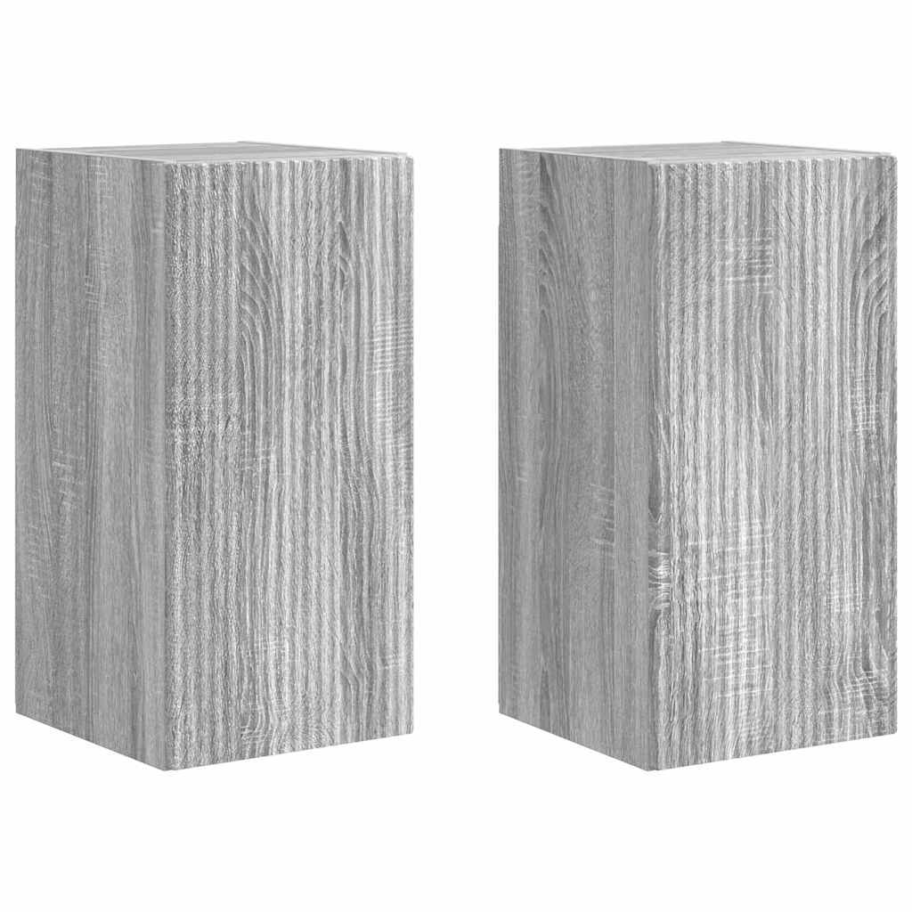 TV vægskab 2 pcs Grå Sonoma 30 x 31 x 60 cm Konstrueret træ