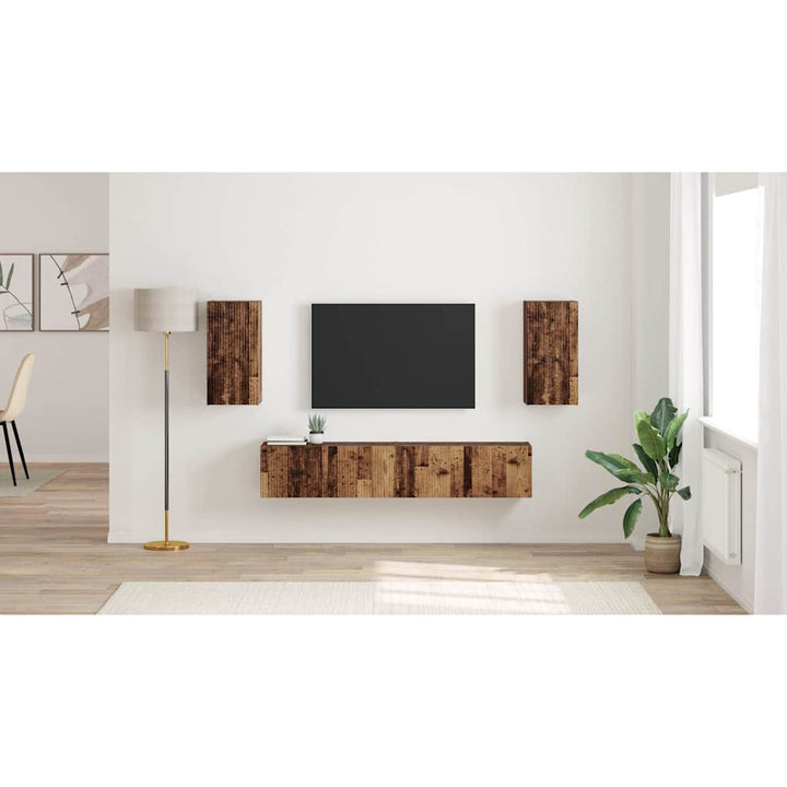 TV vægskab 2 pcs Gammelt træ 30 x 31 x 60 cm Konstrueret træ