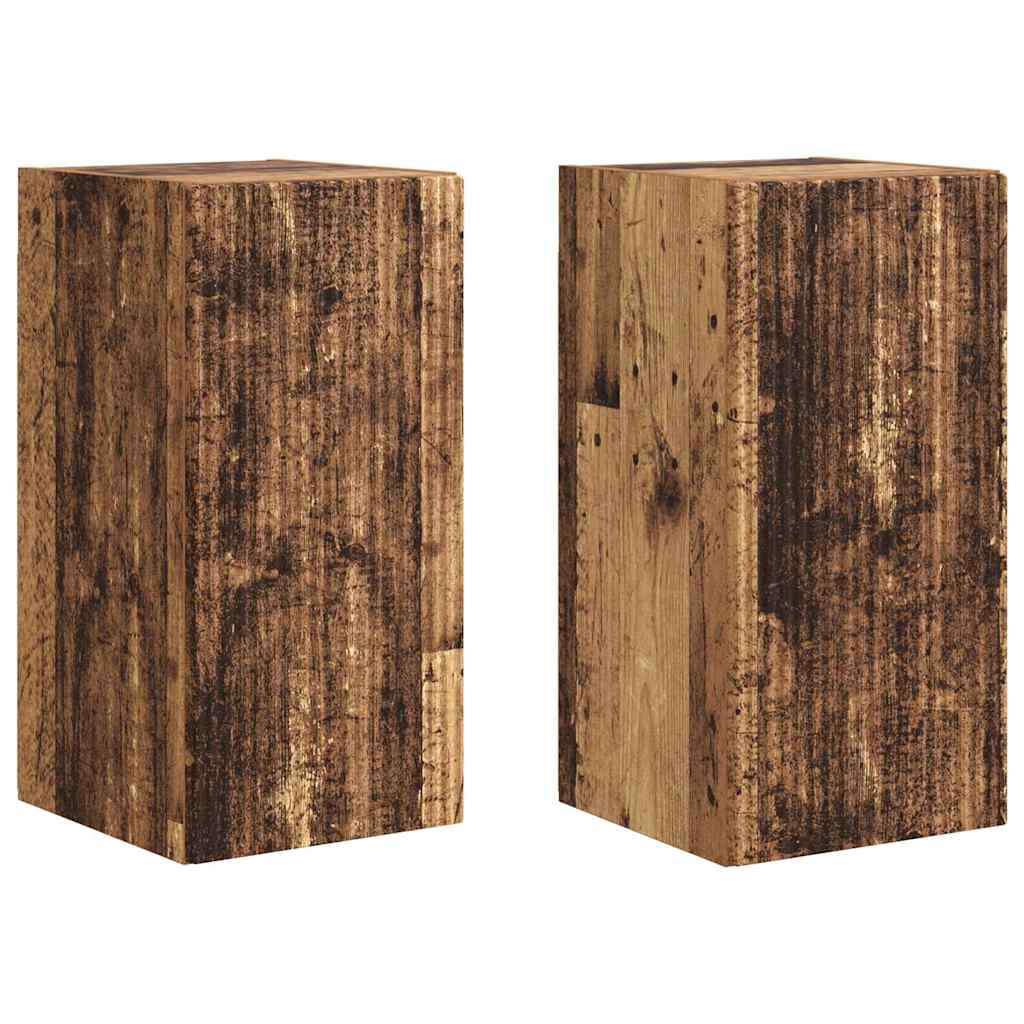 TV vægskab 2 pcs Gammelt træ 30 x 31 x 60 cm Konstrueret træ
