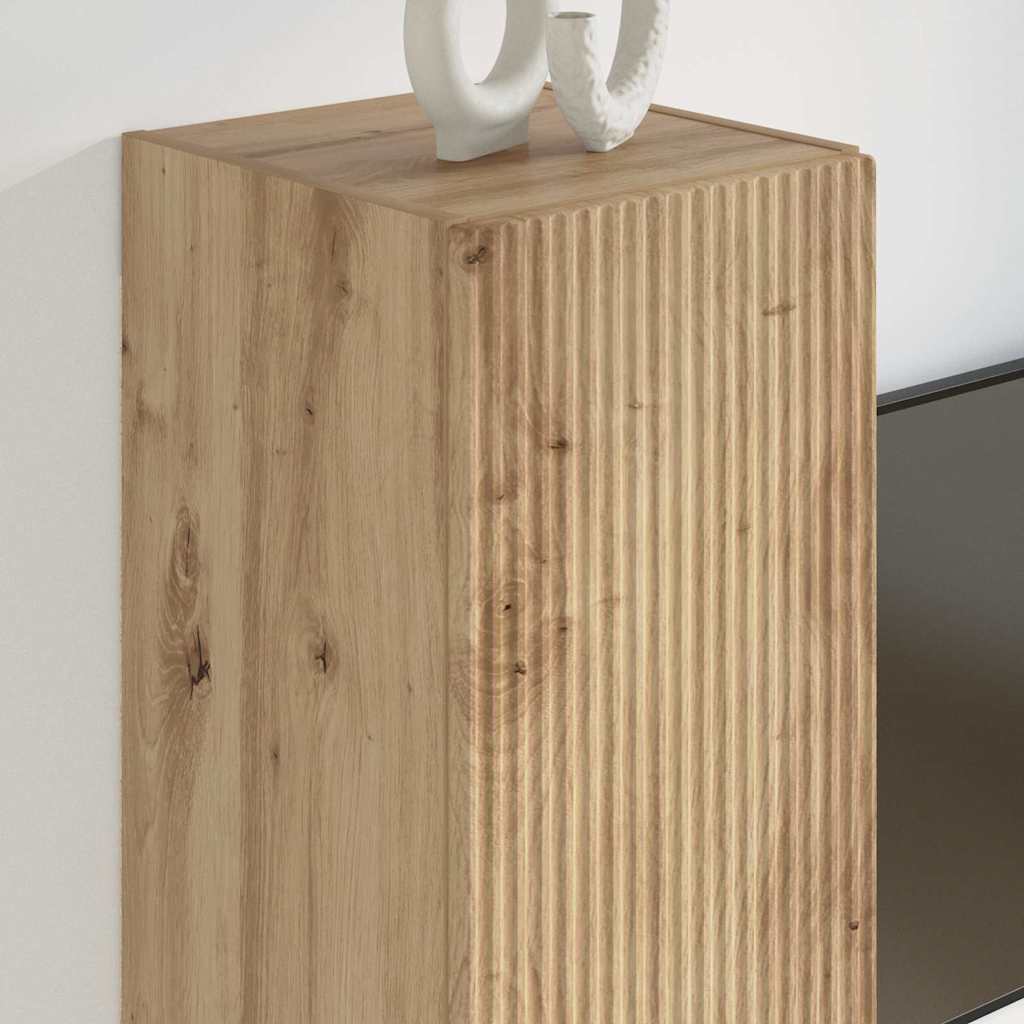 TV vægskab 2 pcs Artisan eg Konstrueret træ