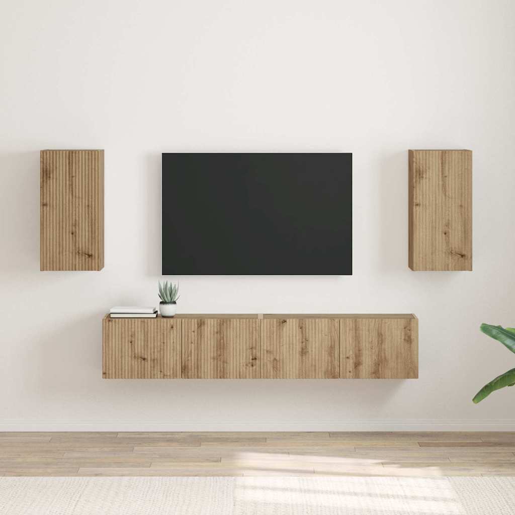 TV vægskab 2 pcs Artisan eg Konstrueret træ