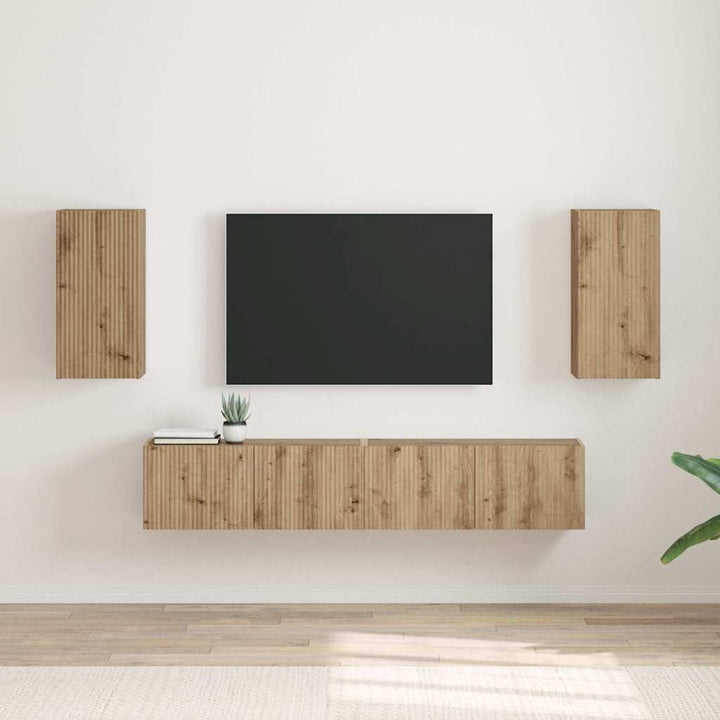TV vægskab 2 pcs Artisan eg Konstrueret træ
