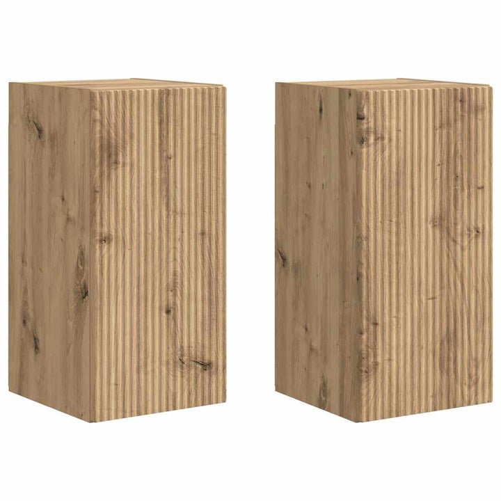 TV vægskab 2 pcs Artisan eg Konstrueret træ
