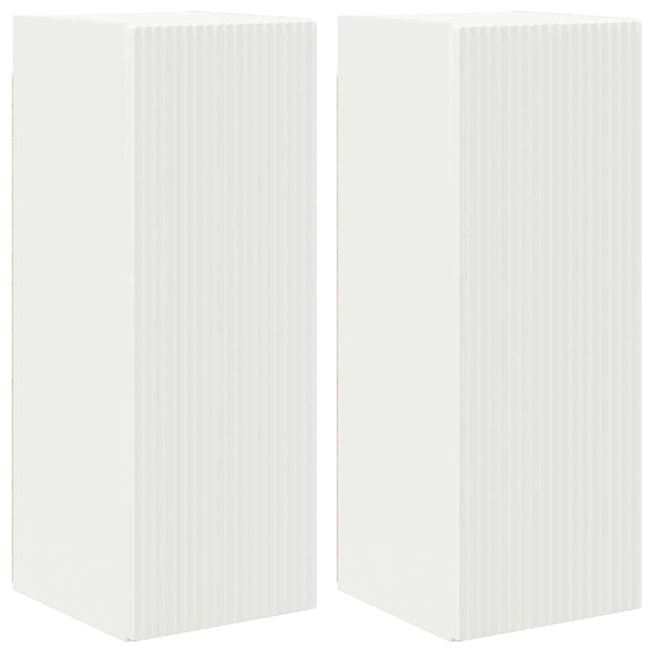 TV vægskab 2 pcs Hvid 30 x 31 x 80 cm Konstrueret træ