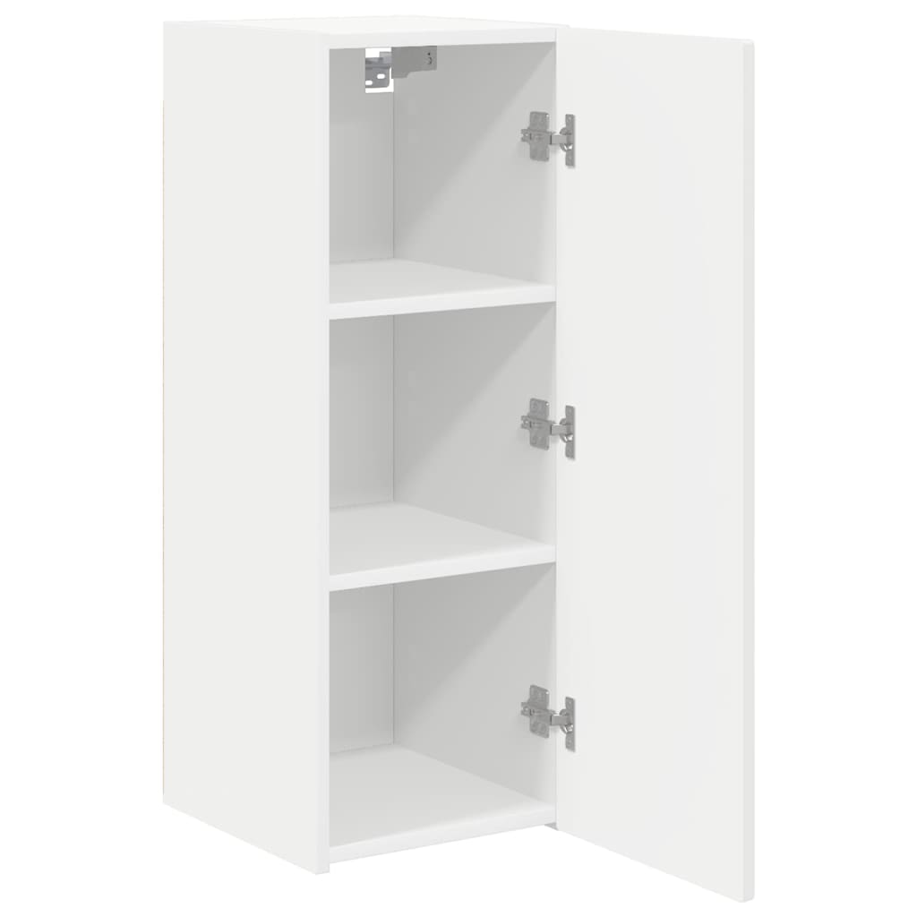 TV vægskab 2 pcs Hvid 30 x 31 x 80 cm Konstrueret træ