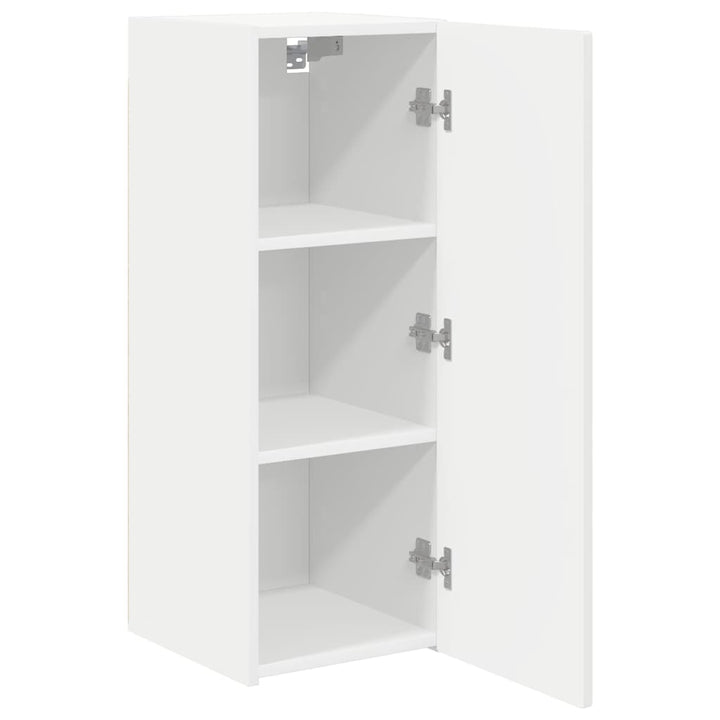 TV vægskab 2 pcs Hvid 30 x 31 x 80 cm Konstrueret træ