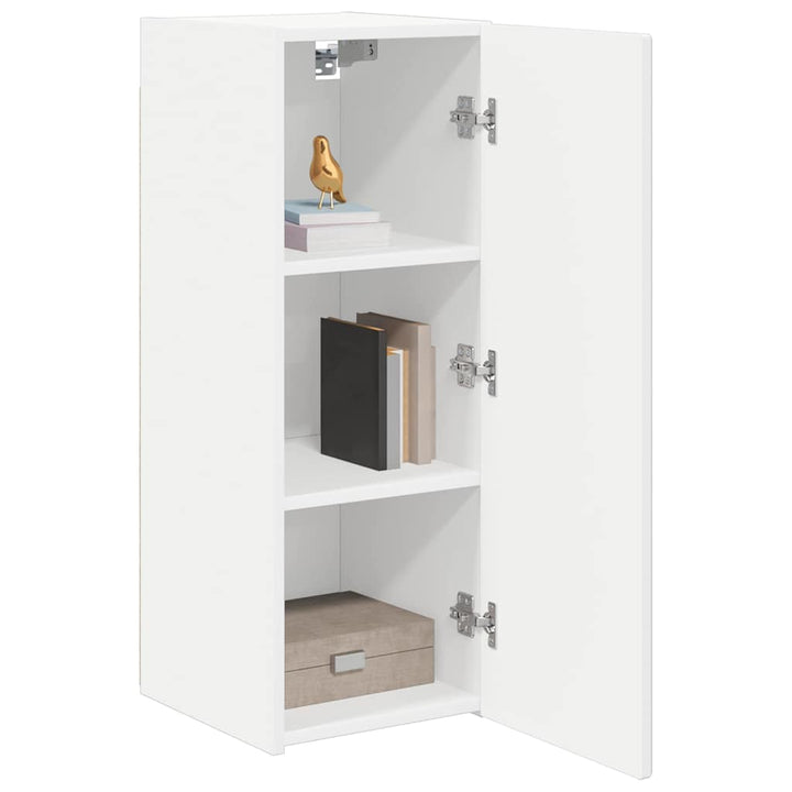 TV vægskab 2 pcs Hvid 30 x 31 x 80 cm Konstrueret træ