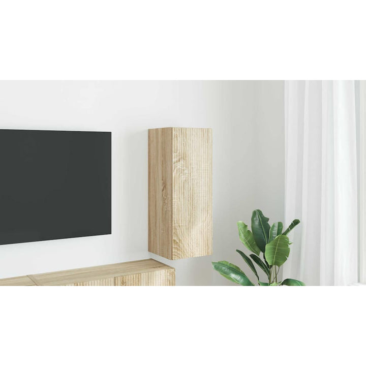 TV vægskab Vægmonteret Sonoma 30 x 31 x 80 cm Konstrueret træ