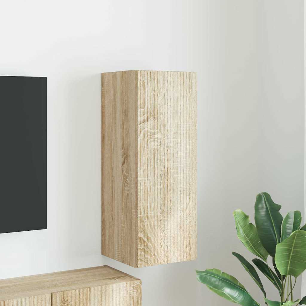 TV vægskab Vægmonteret Sonoma 30 x 31 x 80 cm Konstrueret træ