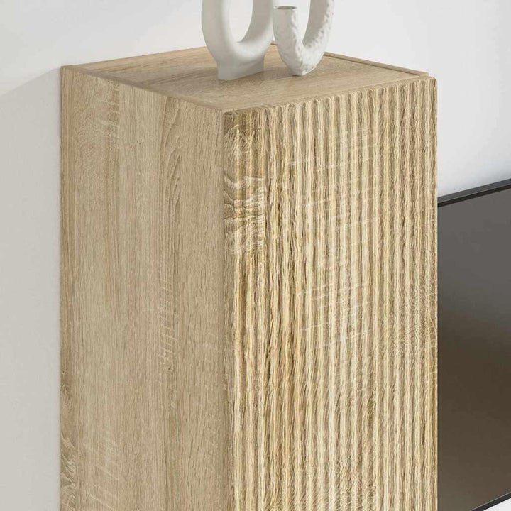 TV vægskab 2 pcs Sonoma 30 x 31 x 80 cm Konstrueret træ