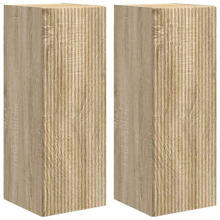TV vægskab 2 pcs Sonoma 30 x 31 x 80 cm Konstrueret træ