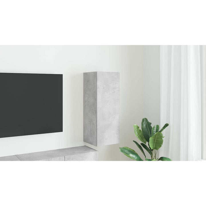 TV vægskab Vægmonteret Beton 30 x 31 x 80 cm Konstrueret træ
